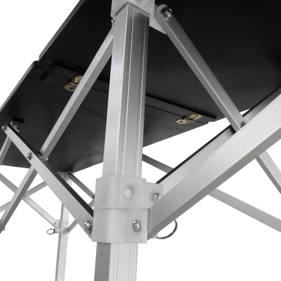 Table Comptoir Pliante avec  2 angles à 45 degré de 3m avec Plateau contreplaqué noir de 42cm | France-Barnums