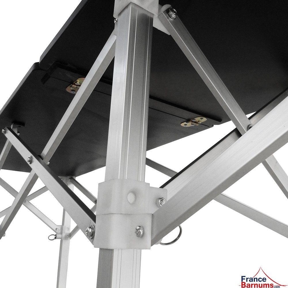 Table Comptoir Pliante avec  2 angles à 45 degré de 3m avec Plateau contreplaqué noir de 42cm | France-Barnums