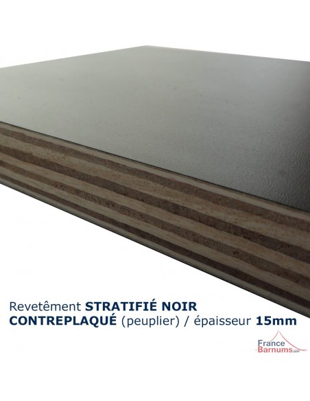 Table Comptoir Pliante 1,50m avec Plateau noir de 42cm