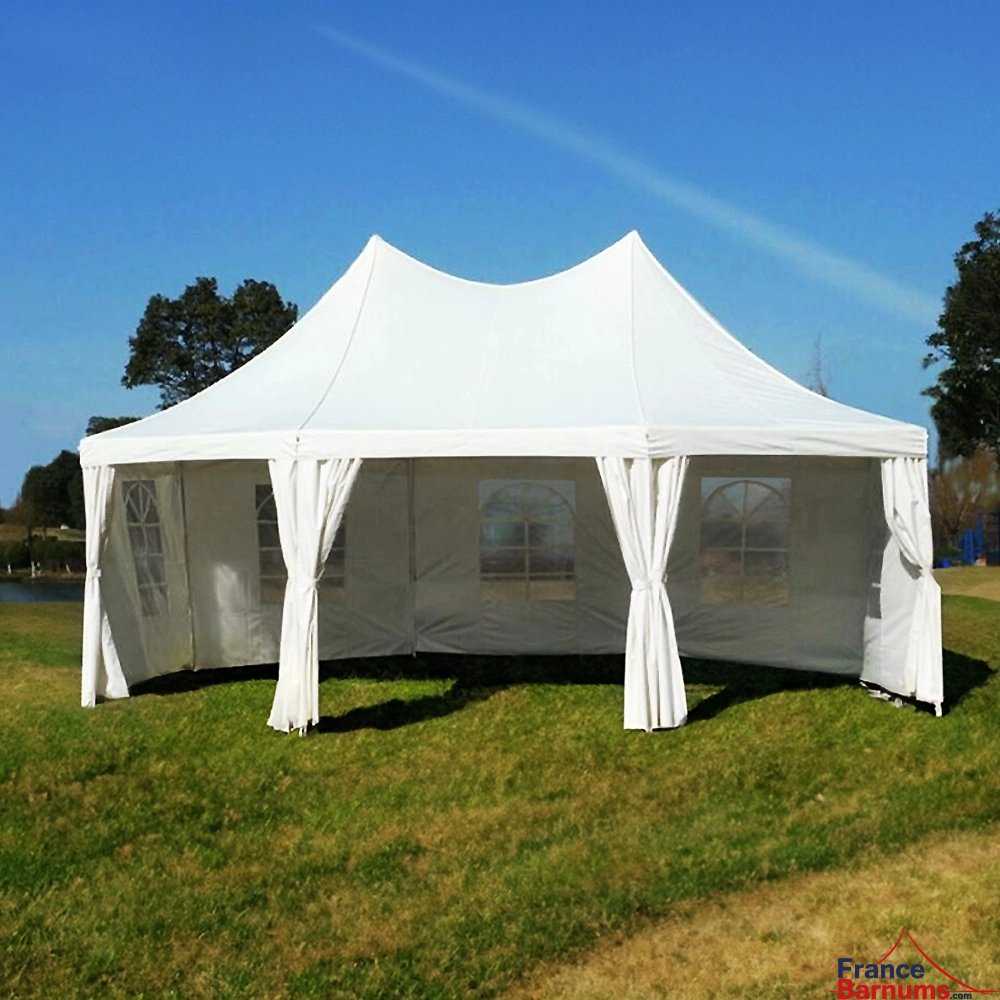 Tente de réception OCTOGONALE ECO en Polyester de 7m x 5m avec Tubes de 34mm et de 0,8mm d'épaisseur