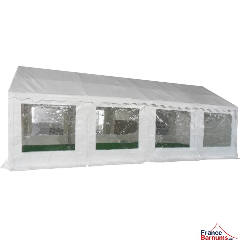 Tente de réception - Chapiteau eco en Pe de 4m x 8m avec Tubes de 38mm Tente de réception - Chapiteau eco en Pe de 4m x 8m avec Tubes de 38mm