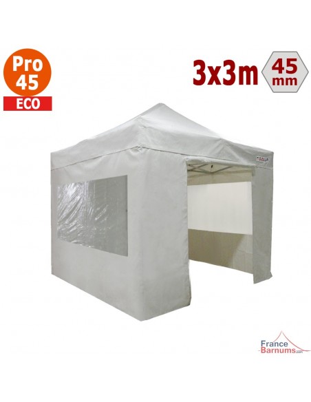 Barnum pliant - Tente pliante Alu Pro 45 ECO 3mx3m BLANC