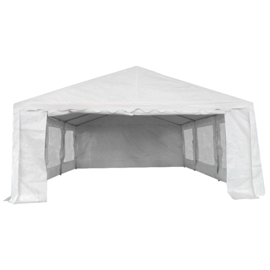 Tente de réception ECO en PE de 30m² avec structure tubulaire de 38mm Tente de réception ECO en PE de 30m² avec structure tubulaire de 38mm