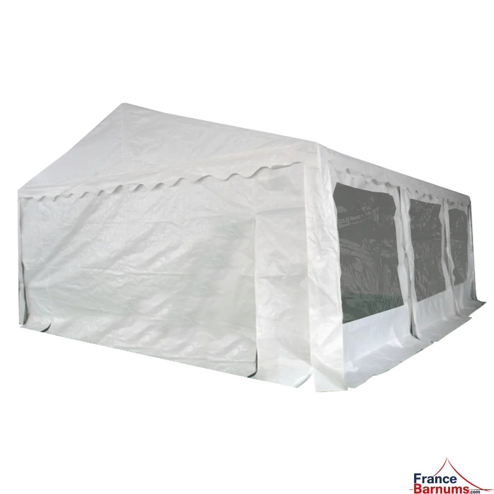 Tente de réception ECO en PE de 30m² avec structure tubulaire de 38mm Tente de réception ECO en PE de 30m² avec structure tubulaire de 38mm