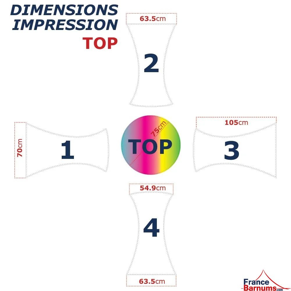 Zone impression de la housse - TOP