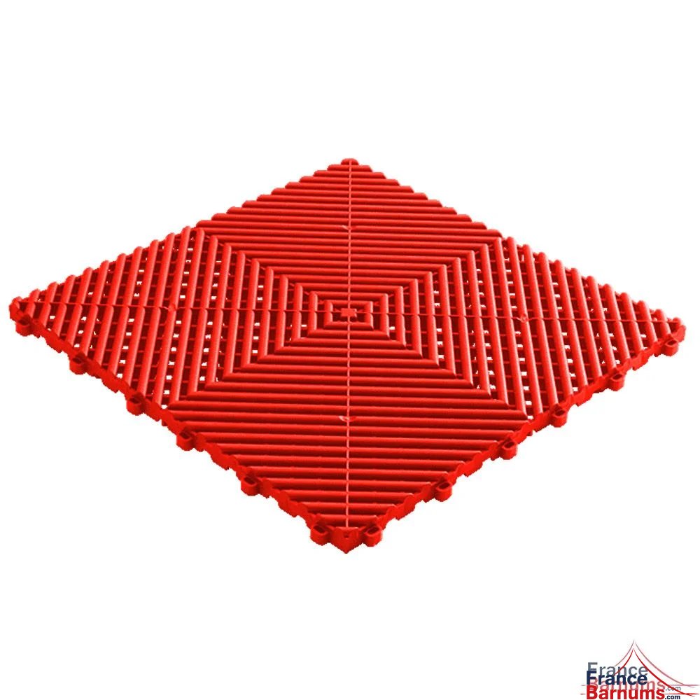 Dalles de sol à clipser de couleur rouge