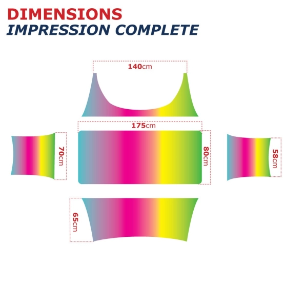Zone d'impression de la housse pour table pliante 183cm