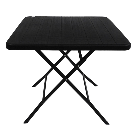 Table de réception carrée NOIRE imitation BOIS pliante de 78cm Table de réception carrée NOIRE imitation BOIS pliante de 78cm