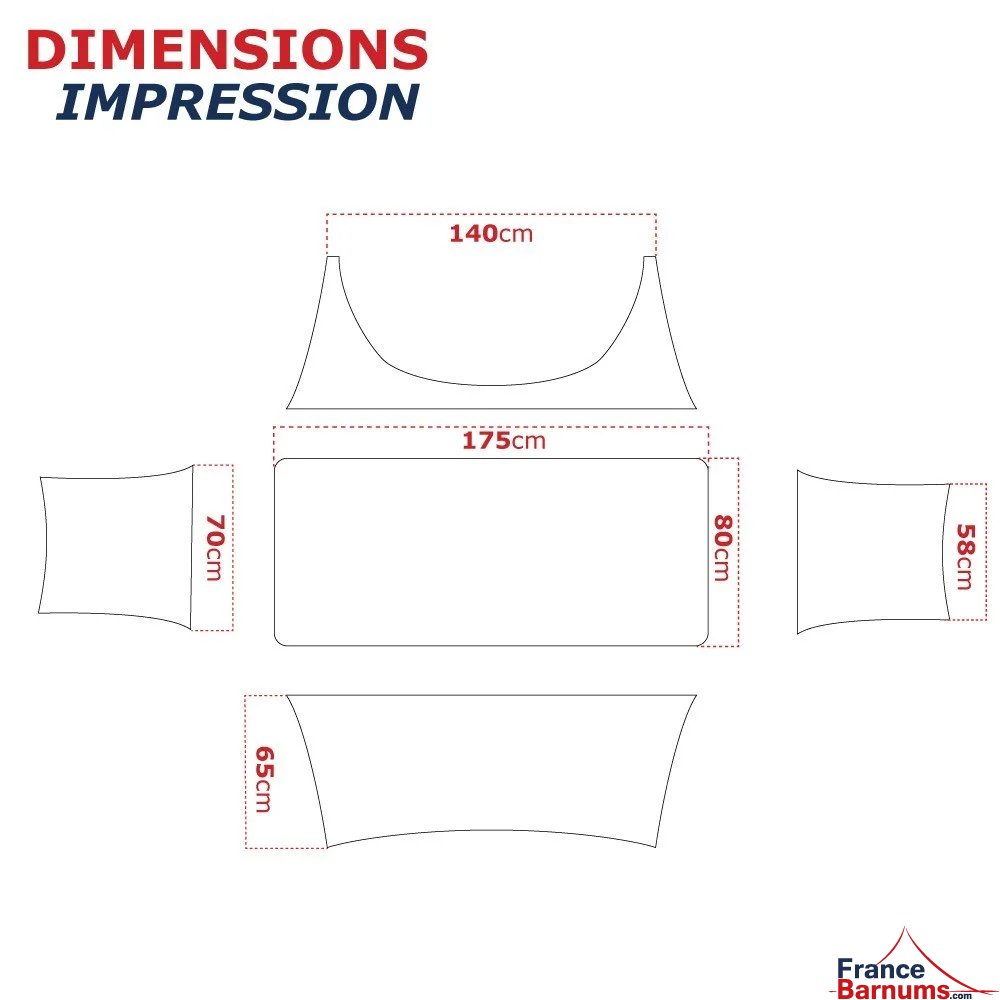 Dimension de la housse pour table pliante 183cm