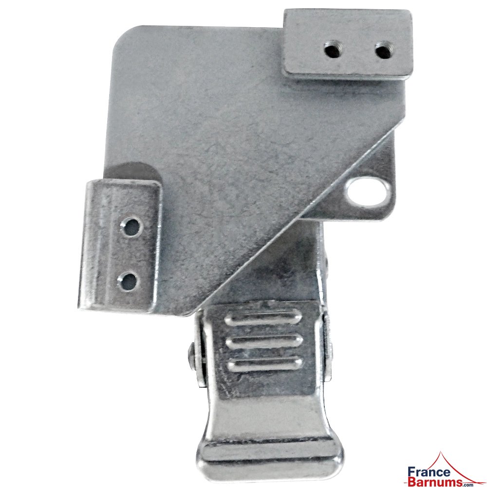 Vue de dessus de la roulette avec frein pour pied de barnum pliant