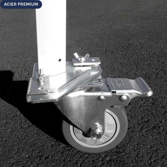 Roulette avec frein adaptée pour nos barnums pliants Acier Premium