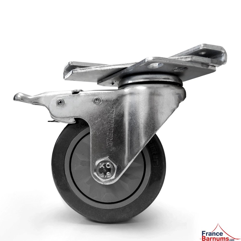 Roulettes pivotante avec frein pour pied de tente pliante