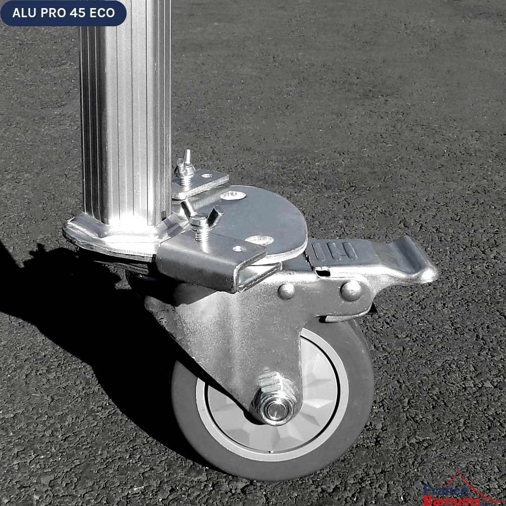 Roulette avec frein adaptée pour nos barnums pliants Alu Pro 45 ECO