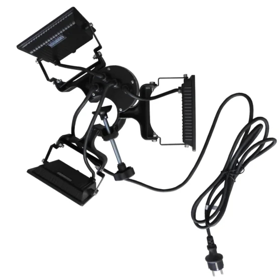 Lampe LED 450W 3 spots à accroche verticale pour barnum pliant ou tente de réception