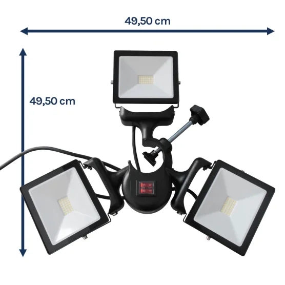 Lampe LED 450W 3 spots | Barnum pliant ou tente de réception | France-Barnums
