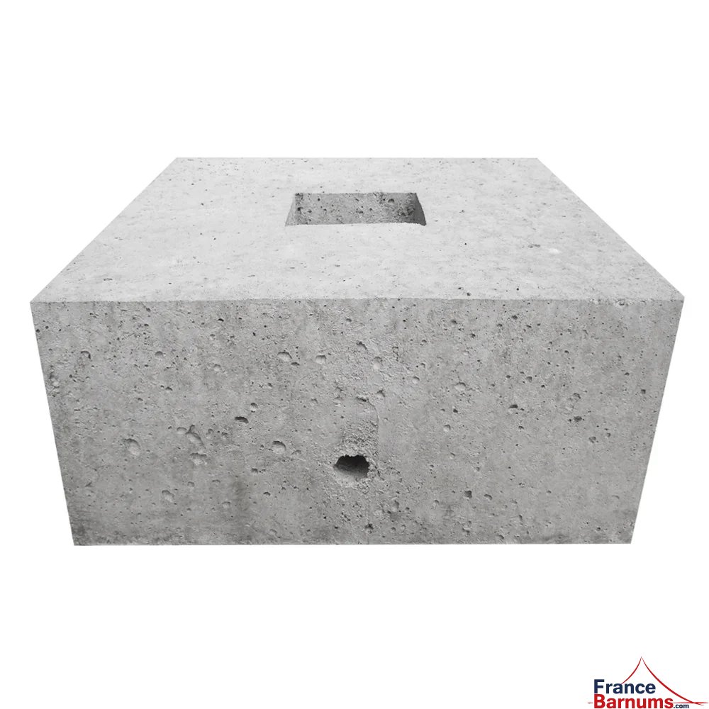 Bloc d'ancrage en béton moulé de 70kg pour arrimage ou haubanage grandes structures Bloc d'ancrage en béton moulé de 70kg pour arrimage ou haubanage grandes structures