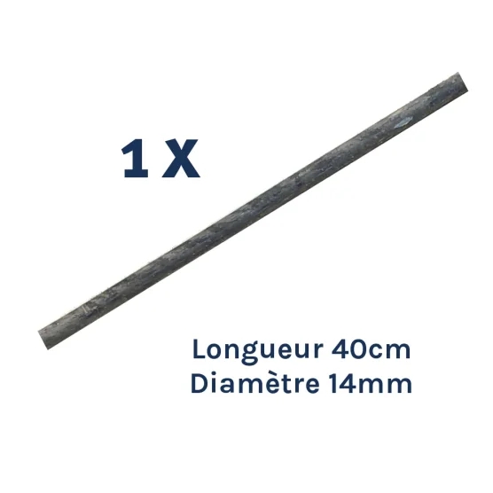 Barre de manutention de 40cm Ø14mm pour portage à 2 personnes du lest de 70kg Barre de manutention de 40cm Ø14mm pour portage à 2 personnes du lest de 70kg