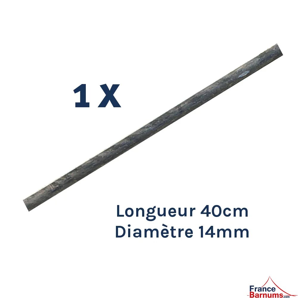 Barre de manutention de 40cm Ø14mm pour portage à 2 personnes du lest de 70kg Barre de manutention de 40cm Ø14mm pour portage à 2 personnes du lest de 70kg