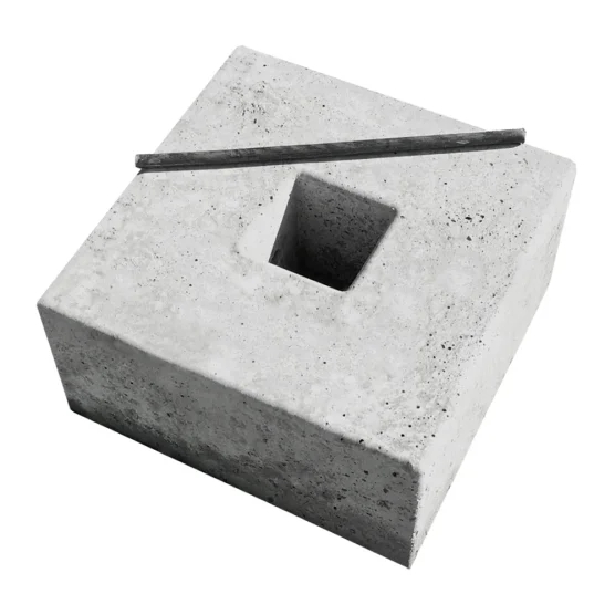 Bloc en béton pour lestage et arrimage de tente de réception ou barnum Bloc en béton pour lestage et arrimage de tente de réception ou barnum