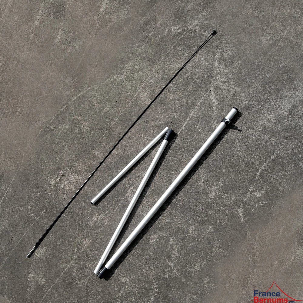 Mât en tubes aluminium et tige en fibre de verre pour oriflamme Mât en tubes aluminium et tige en fibre de verre pour oriflamme