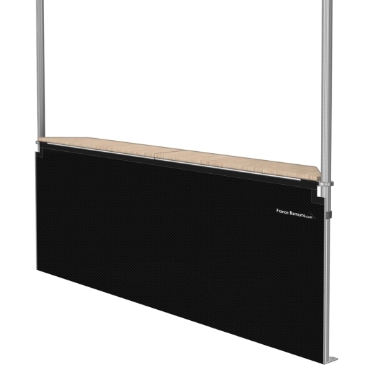 Jupe de table comptoir de 3m en POLYESTER 380gr/m² NOIRE Jupe de table comptoir de 3m en POLYESTER 380gr/m² NOIRE