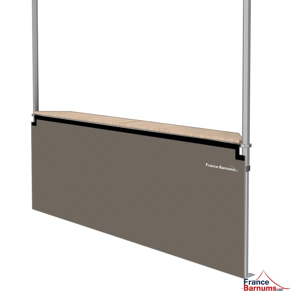 Jupe de table comptoir de 3m en POLYESTER 380gr/m² TAUPE