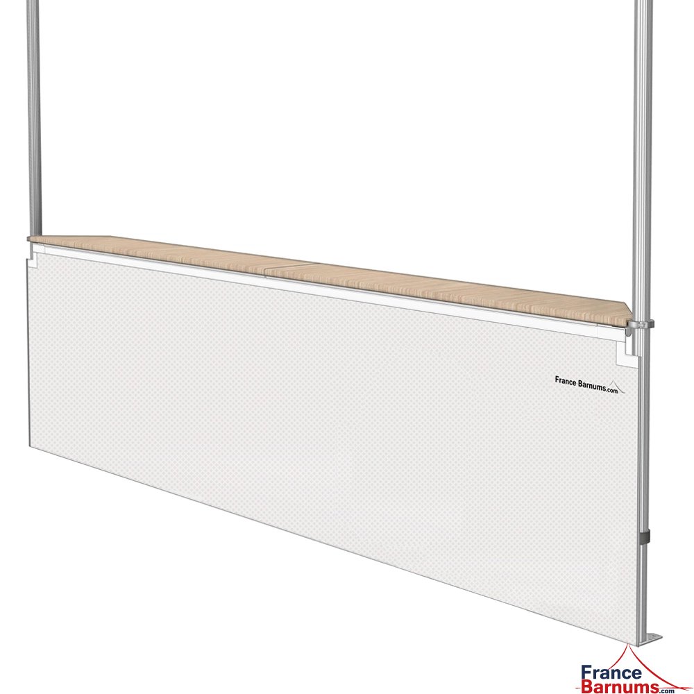 Jupe de table comptoir de 4m en POLYESTER 380gr/m² BLANCHE