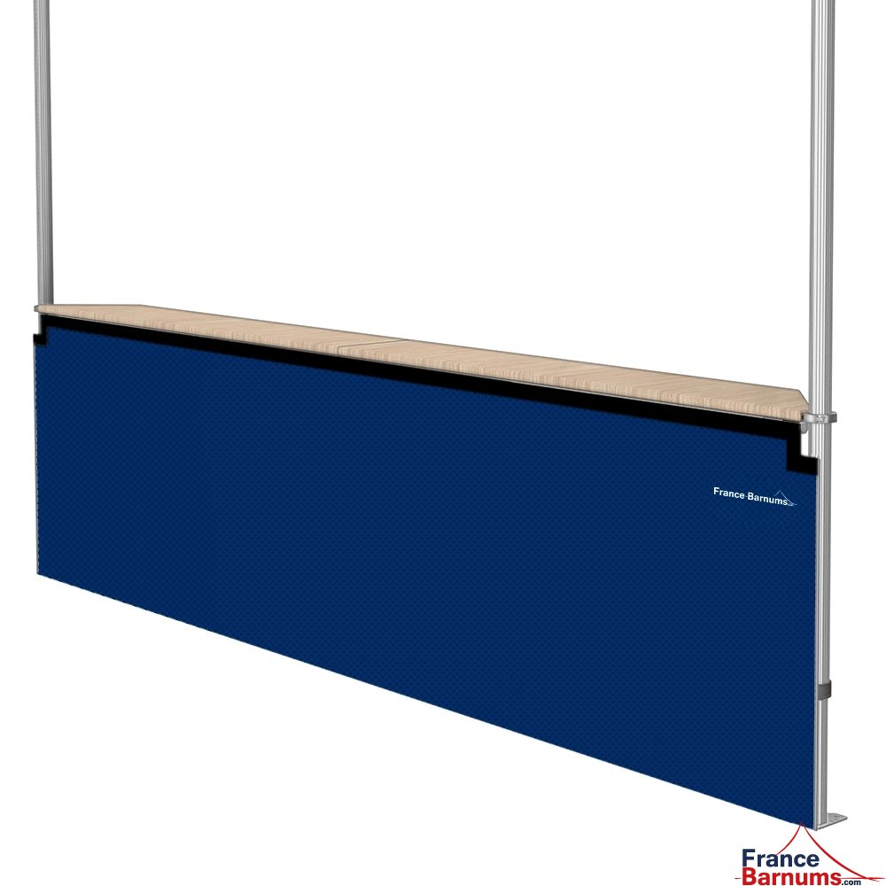Jupe de table comptoir de 4m en POLYESTER 380gr/m² BLEUE