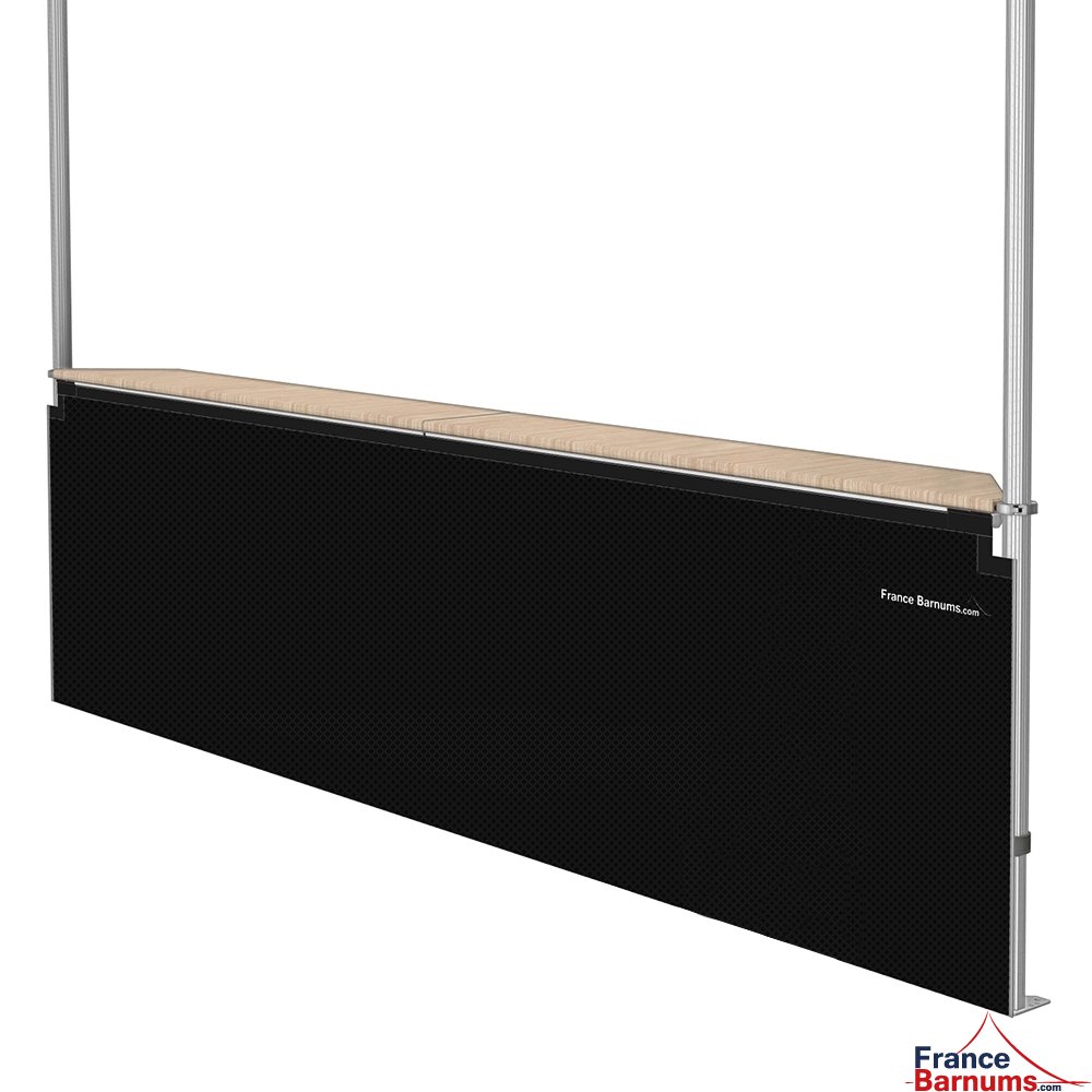 Jupe de table comptoir de 4m en POLYESTER 380gr/m² NOIRE