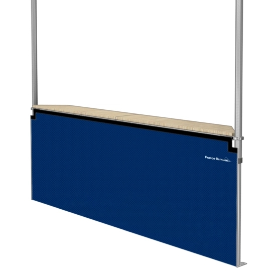 Jupe de table comptoir de 3m en POLYESTER 380gr/m² BLEUE Jupe de table comptoir de 3m en POLYESTER 380gr/m² BLEUE