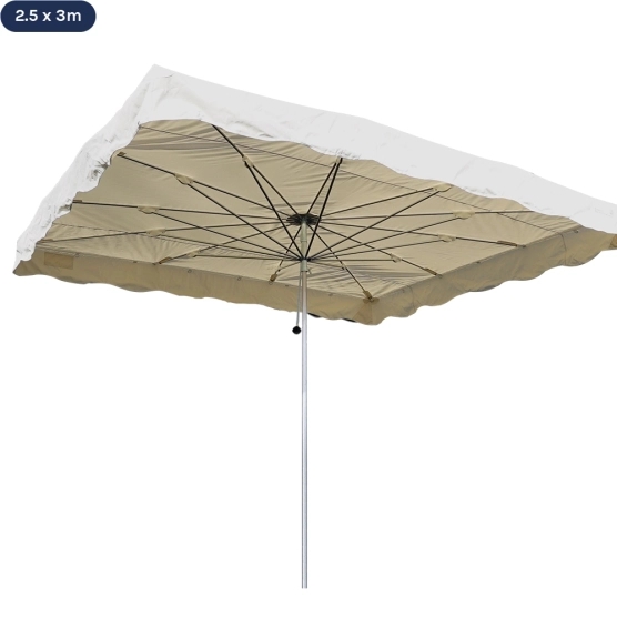 Parasol de marché télescopique 2,5mx3m BEIGE Parasol de marché télescopique 2,5mx3m BEIGE
