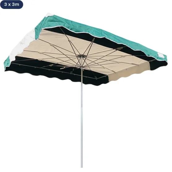 Parasol de marché télescopique 3mx3m bicolore VERT et BEIGE Parasol de marché télescopique 3mx3m bicolore VERT et BEIGE