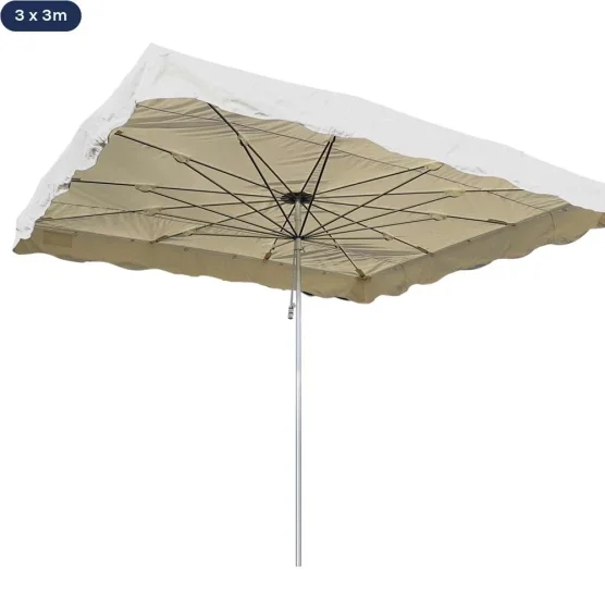 Parasol de marché télescopique BEIGE 300cmx300cm | France Barnums