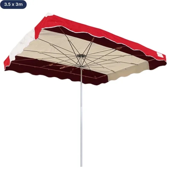 Parasol de marché télescopique 3,5mx3m bicolore ROUGE et BEIGE Parasol de marché télescopique 3,5mx3m bicolore ROUGE et BEIGE