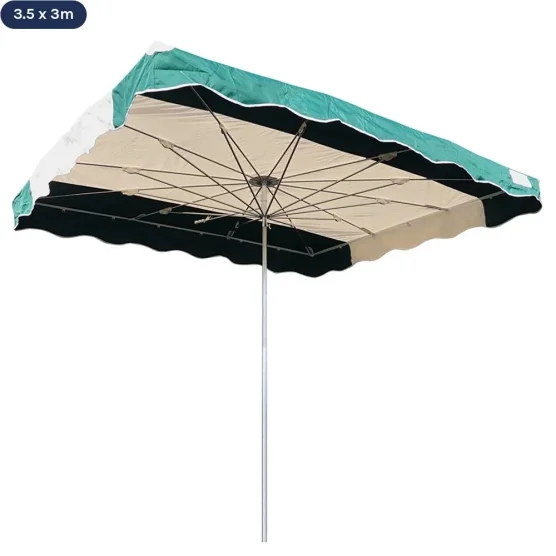 Parasol de marché télescopique 3,5mx3m bicolore VERT et BEIGE Parasol de marché télescopique 3,5mx3m bicolore VERT et BEIGE