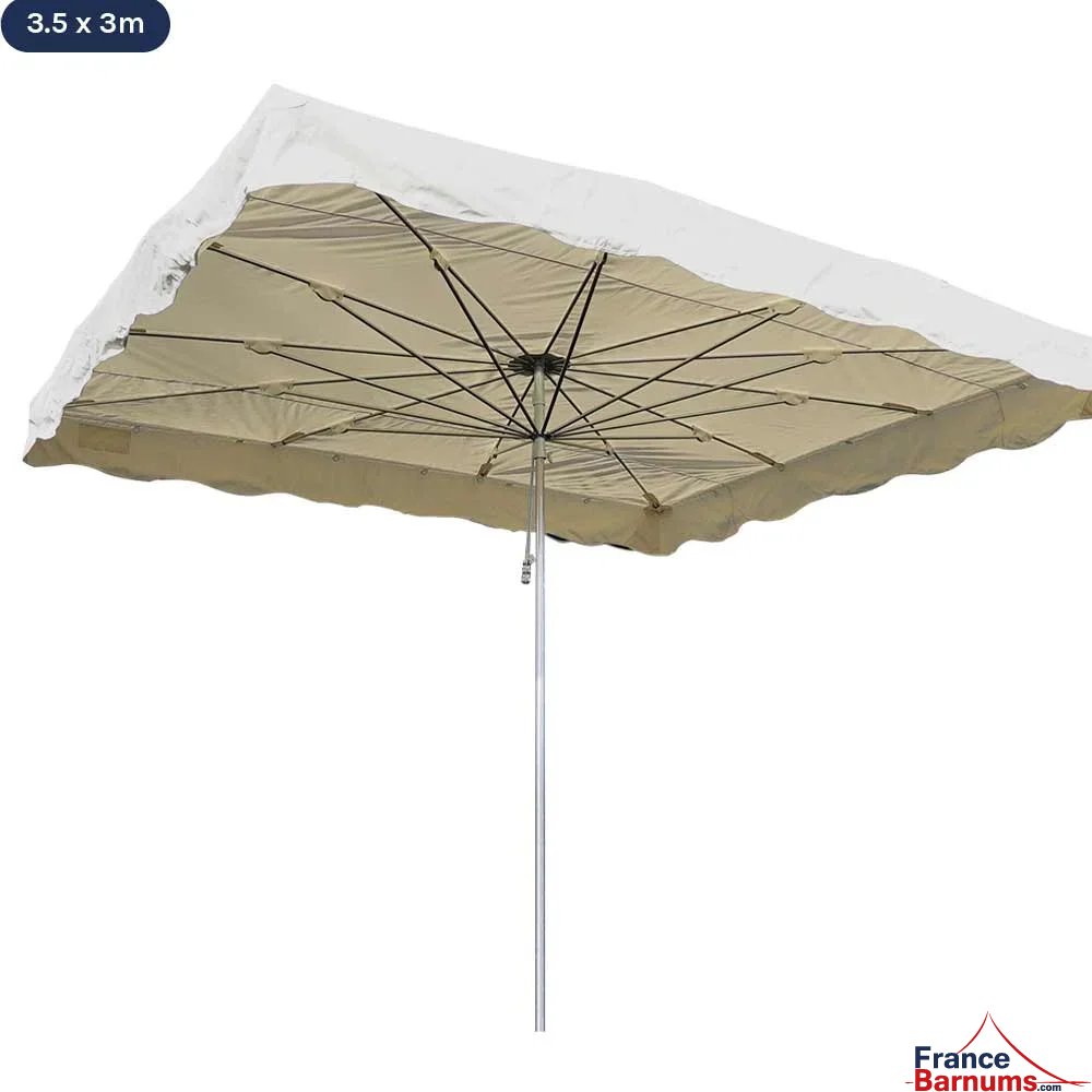 Parasol de marché télescopique 3,5mx3m BEIGE