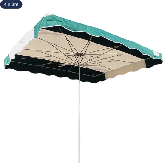 Parasol de marché télescopique 4mx3m bicolore VERT et BEIGE Parasol de marché télescopique 4mx3m bicolore VERT et BEIGE