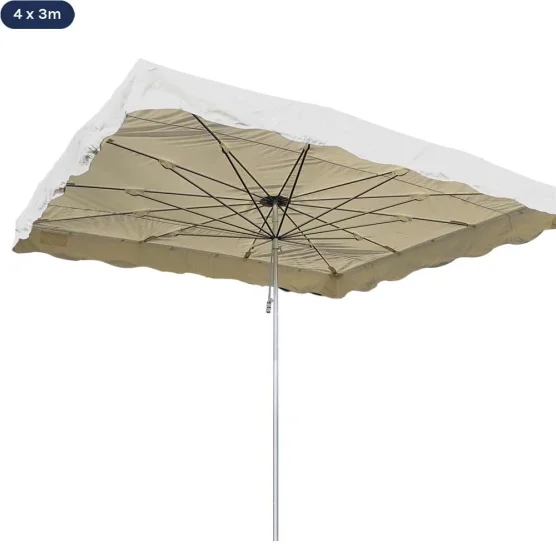 Parasol de marché télescopique 4mx3m BEIGE Parasol de marché télescopique 4mx3m BEIGE