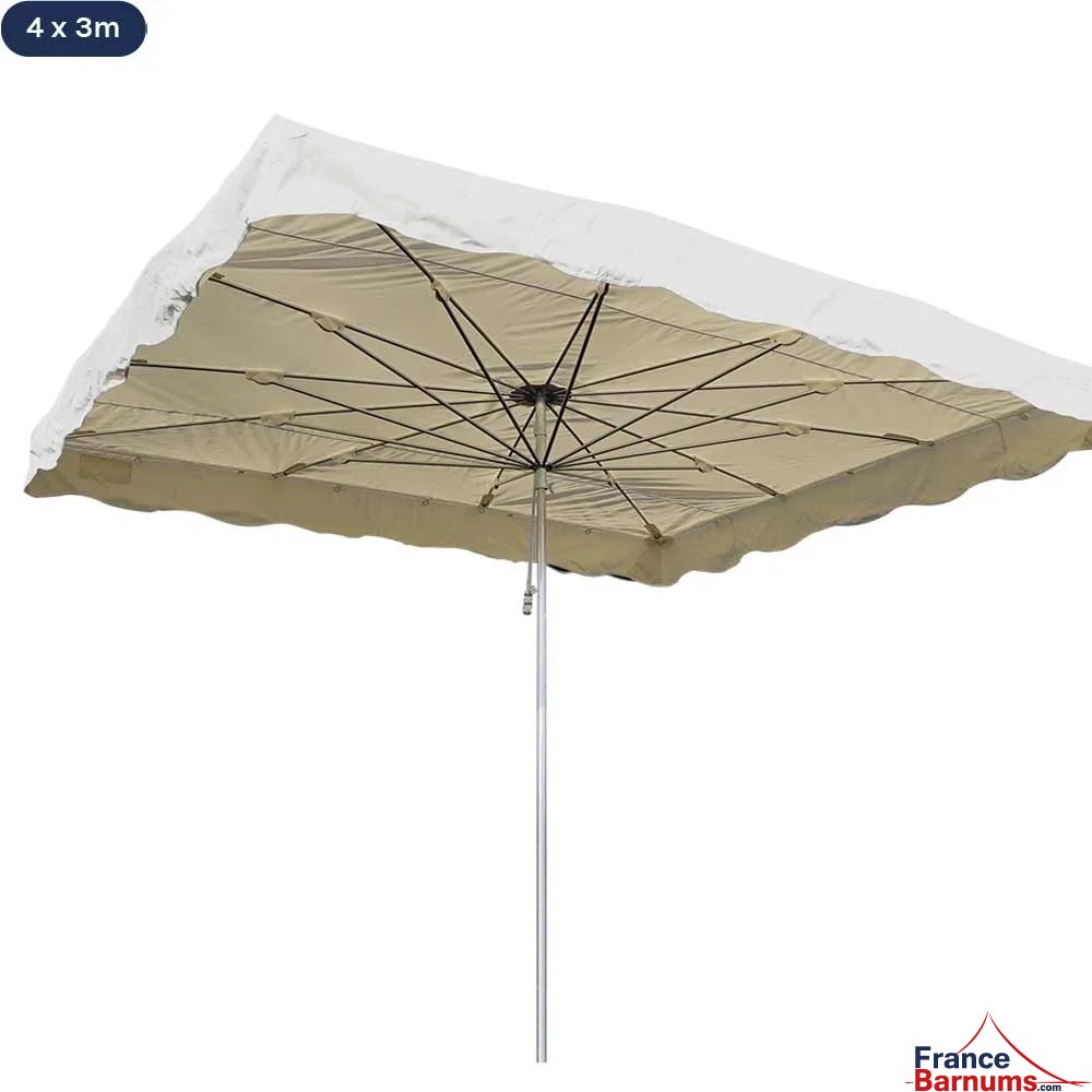 Parasol de marché télescopique 4mx3m BEIGE