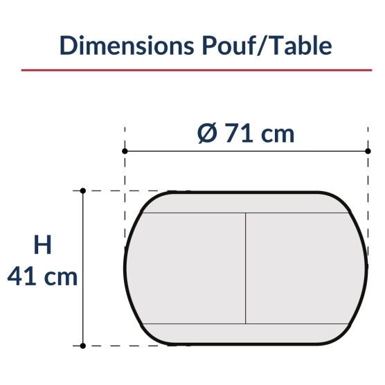 dimensions pouf gonflable