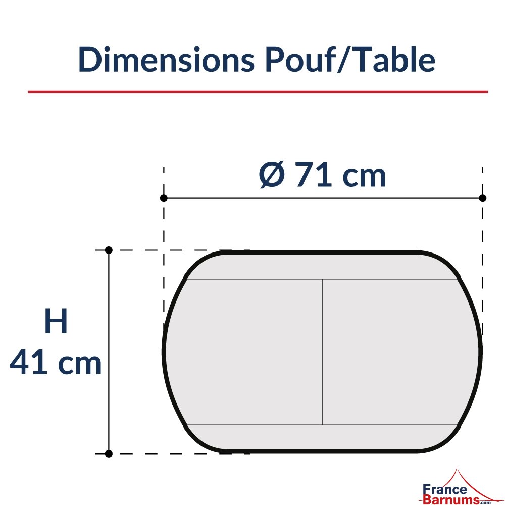 dimensions pouf gonflable