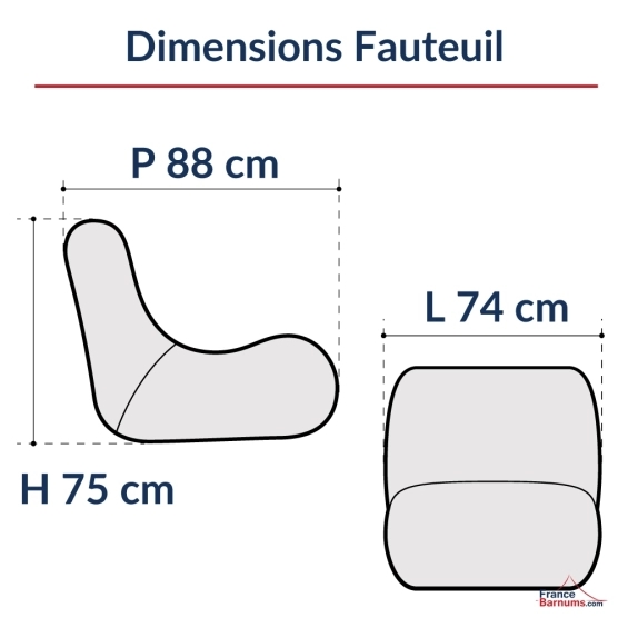 Dimensions fauteuil gonflable imprimé