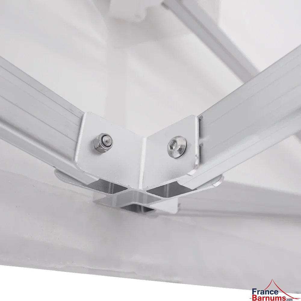 Barnum 6mx9m 54m² Blanc Alu Pro Structure Ø55mm et Pack Fenêtres 380g/m² Norme M2