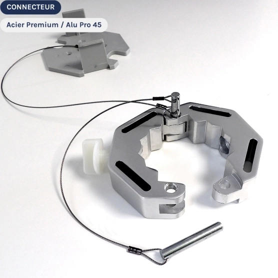 Connecteur Ø45mm avec support à visser sous le comptoir buvette