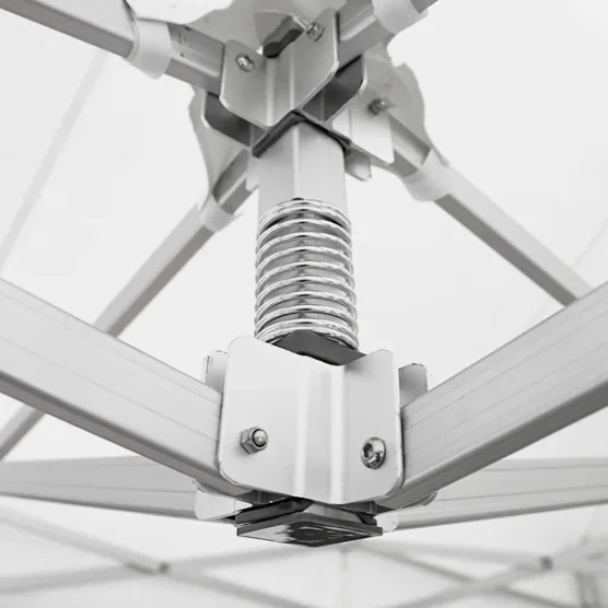 Mât à ressort barnum pliant alu Pro 55 Luxe norme M2 3x3m blanc avec côtés fenêtres Mât à ressort barnum pliant alu Pro 55 Luxe norme M2 3x3m blanc avec côtés fenêtres