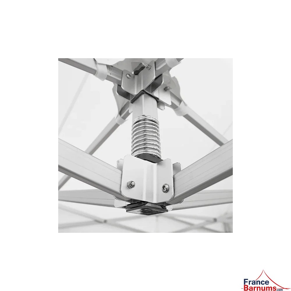 Mât à ressort barnum pliant alu Pro 55 Luxe norme M2 3x3m blanc avec côtés fenêtres Mât à ressort barnum pliant alu Pro 55 Luxe norme M2 3x3m blanc avec côtés fenêtres