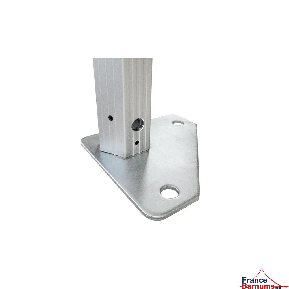 Large platine de pied barnum pliant professionnel alu Pro 55 Luxe norme M2 3x3m blanc avec côtés fenêtres Large platine de pied barnum pliant professionnel alu Pro 55 Luxe norme M2 3x3m blanc avec côtés fenêtres