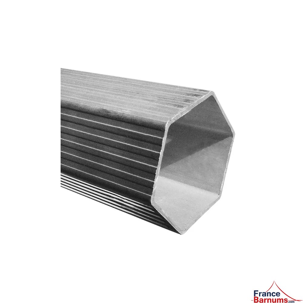 Structure hexagonale de Ø55mm épaisseur 2mm alu Pro 55 Luxe norme M2 3x3m blanc avec côtés fenêtres Structure hexagonale de Ø55mm épaisseur 2mm alu Pro 55 Luxe norme M2 3x3m blanc avec côtés fenêtres