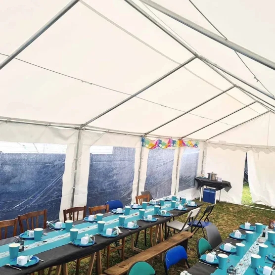 Tente de réception 5m x 10m PVC et tubes de 38mm