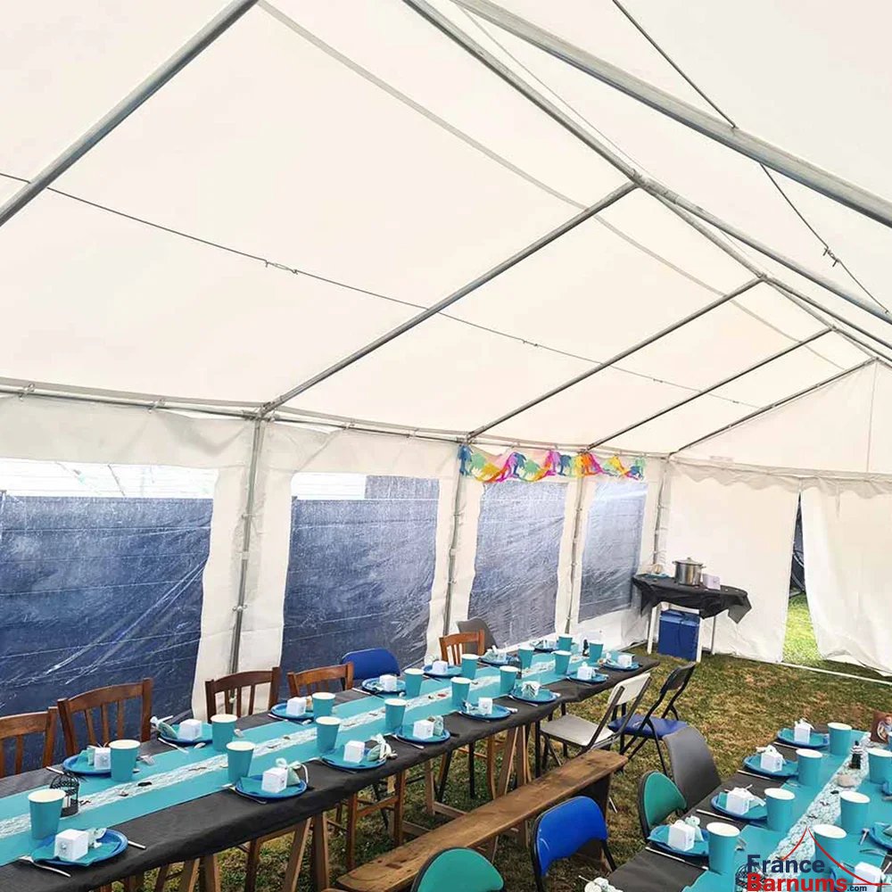 Tente de réception 5m x 10m PVC et tubes de 38mm